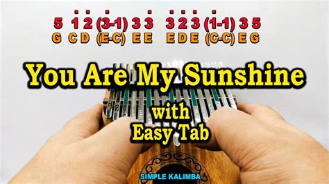 You Are my Sunshine ||•Kalimba with Easy Tab•|| - YouTube