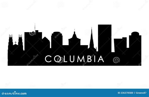 Columbia Skyline Silhouette. Stock Vector - Illustration of columbia ...