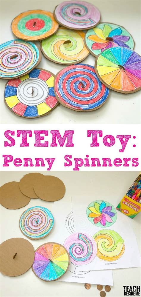 STEM Toy: Penny Spinners | Stem crafts, Stem for kids, Projects for kids