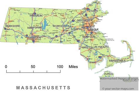 Printable Map Of Massachusetts Cities And Towns 1DD