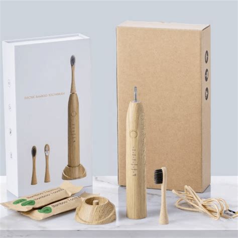 Biodegradable Bamboo Electric Toothbrush, Replacement Brush Heads, Zero ...