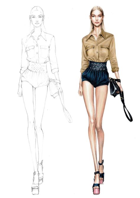 Alessia Zambonin - Istituto Marangoni Fashion Illustration Workshop, sketch and rendering ...