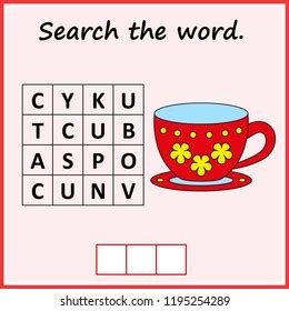 Worksheet Preschool Kids Words Educational Game Stock Vector (Royalty Free) 1195254289 ...