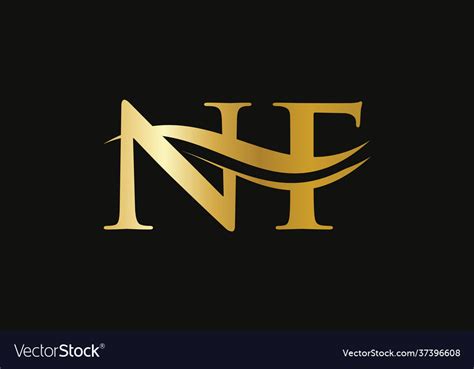 Modern letter nf logo design Royalty Free Vector Image