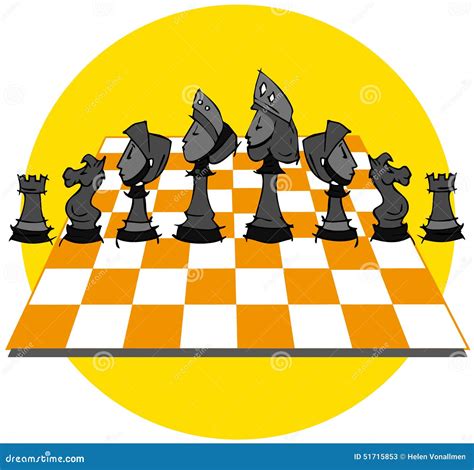 Yellow Chess Game, Cartoon Stock Vector - Image: 51715853