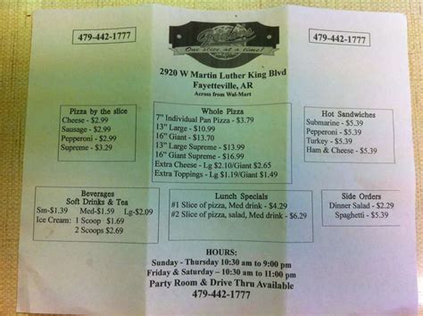 Geno's Pizza Menu, Menu for Geno's Pizza, Fayetteville, Northwest Arkansas - Urbanspoon/Zomato