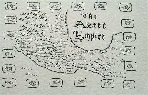 Aztec Empire Hand Drawn Map | Etsy