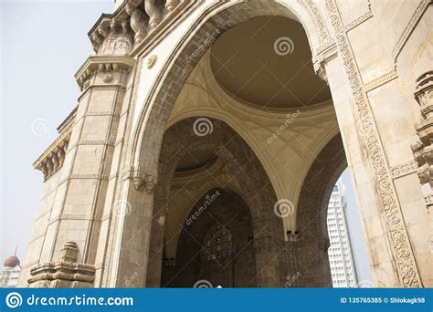 Part of Gateway of India. stock image. Image of asia - 135765385