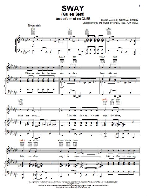 Sway Michael Buble Piano Sheet Music Pdf