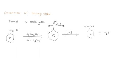 SOLVED: Write a chemical equation for the Oxidation reaction: Benzyl alcohol + chromic/sulfuric ...