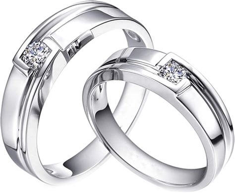 Daesar Platinum Rings for Women and Men Couple Rings Engraved Smooth ...