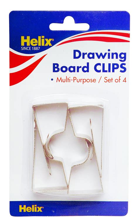 Helix Drawing Board Clips (Pack of 4), silver- Buy Online in South ...