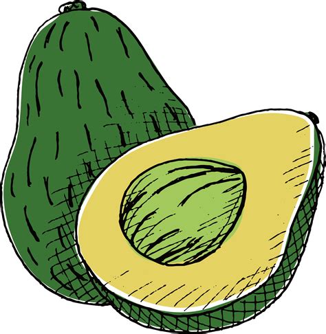 Avocado Clipart Drawing - Avocado Easy To Draw - Png Download - Full Size Clipart (#5453955 ...