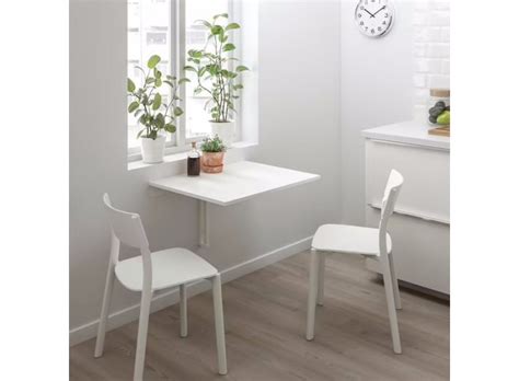 Norberg White Wall Mounted Drop Leaf Table Loose Furniture Home Decor - The Atrium