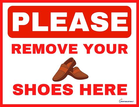 Please Remove Your Shoes Here | FREE Download Printable Star, Printable ...