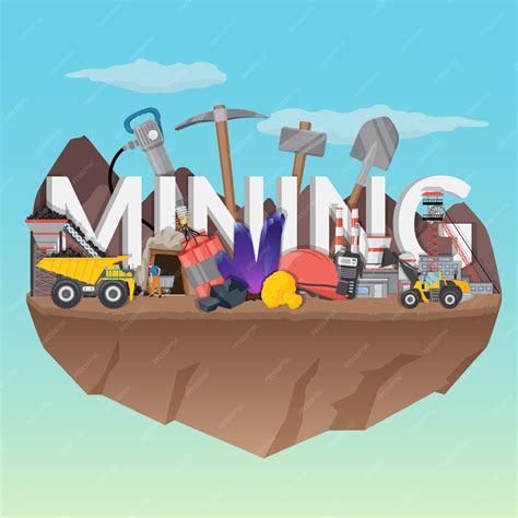 Free Vector | Mining illustration