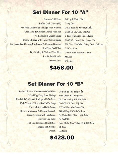 Menu — Eastern Fortune Restaurant