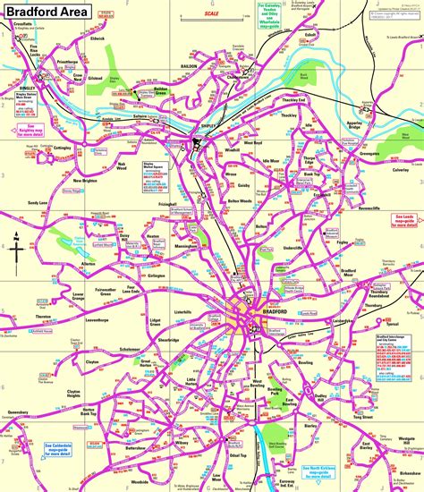 Bradford area map - Ontheworldmap.com