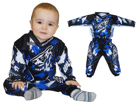 Wulfsport MX Motocross Baby Childrens Toddler Pants + Shirt Set Blue ...