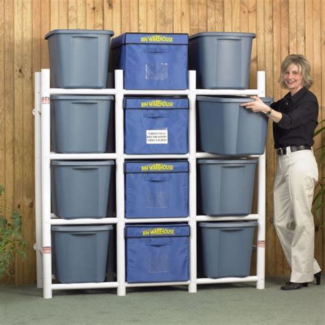 PVC Pipe Storage Rack Plans | Free Shipping. Box Organizer PVC Storage Unit for Bins $119 ...