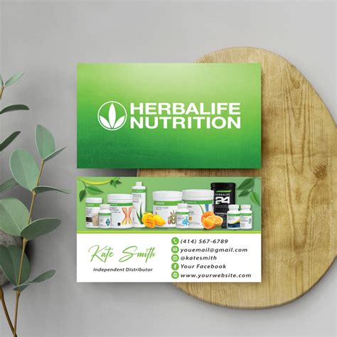 Green Watercolor Herbalife Business Card, Personalized Herbalife Busin– Canary Houze Green ...