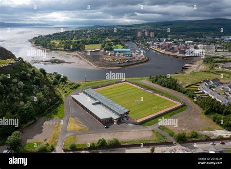 Aerial view of the C&G Systems Stadium, home of Dumbarton Football club ...