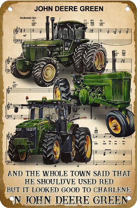 Farmer Farming Tractor Driver Poster John Lovers Deere Green Lyrics ...