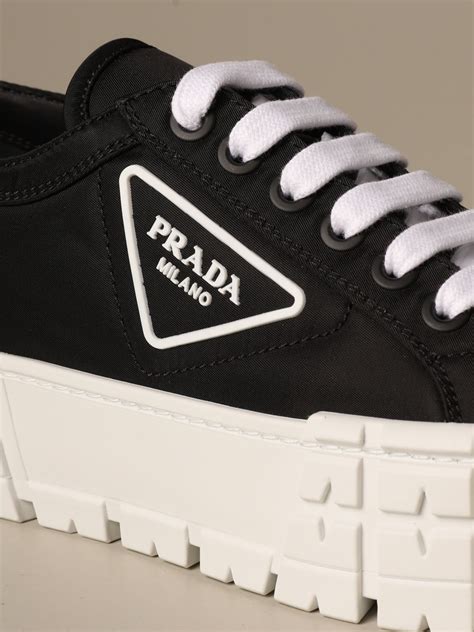 Prada sneakers in nylon gabardine with triangular logo | Sneakers Prada ...