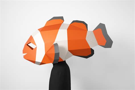 Fish Mask DIY, Low Poly Mask Fish, Paper Craft Mask Fish, Pdf Template ...