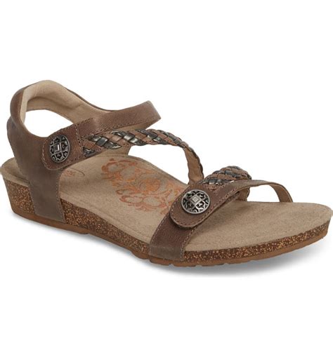 Aetrex 'Jillian' Braided Leather Strap Sandal (Women) | Nordstrom