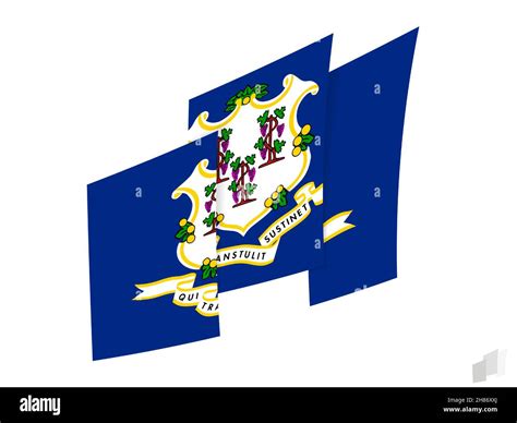 Connecticut flag in an abstract ripped design. Modern design of the ...