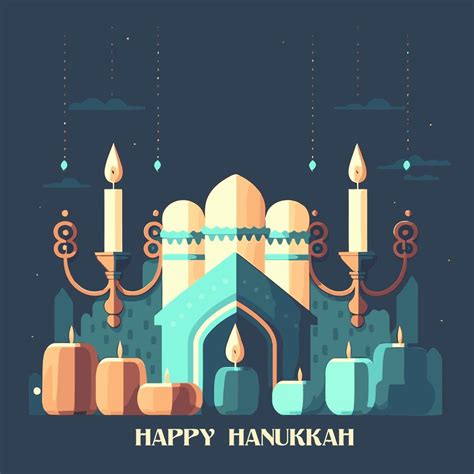 Happy Hanukkah. Traditional Hanukkah holiday symbols.Candles Minors background 15696992 Vector ...