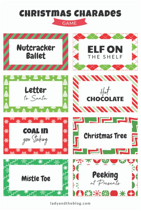 Christmas Charades Party Game - Free Printable For The Holiday