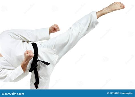 Mawashi Geri Kick is Doing Sportsman in a White Karategi Stock Photo - Image of mawashi, master ...