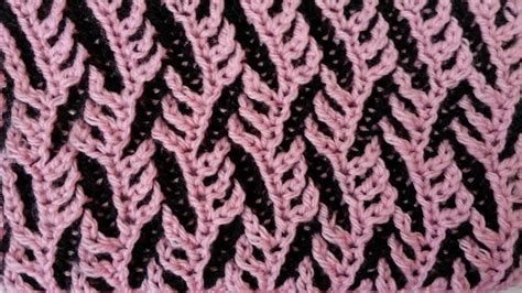 Two-color brioche pattern "Branches" + free chart inserted into video | Brioche knitting ...