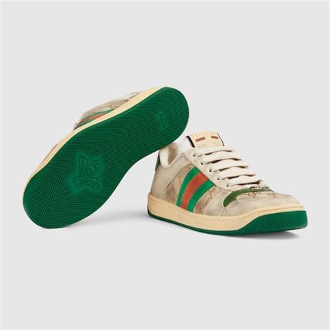 Butter Leather Women's Green Heel Screener Sneaker | GUCCI® US