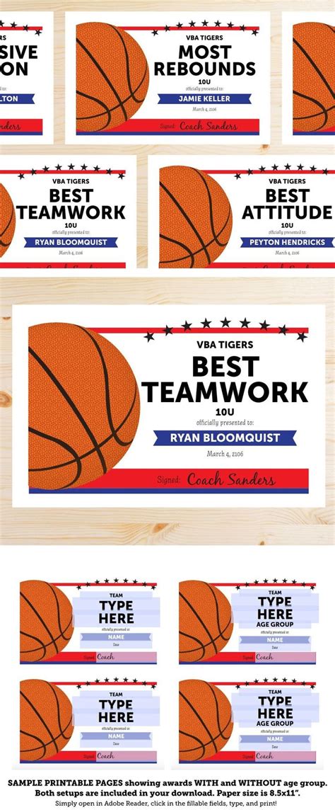 Great List Of Basketball Award Categories And Editable Basketball Pertaining To Basketball Camp ...