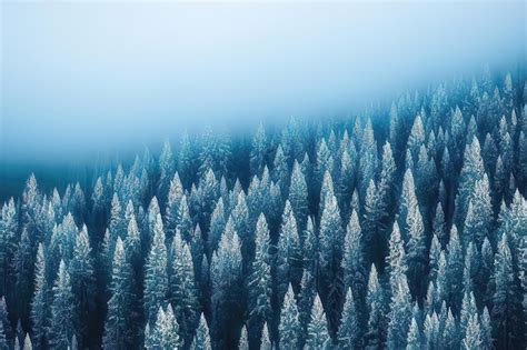 Premium AI Image | Serene Snowy Forest in the Heart of WinterxA