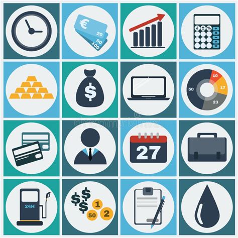 Colorful Economy icon set stock vector. Illustration of drop - 59878499