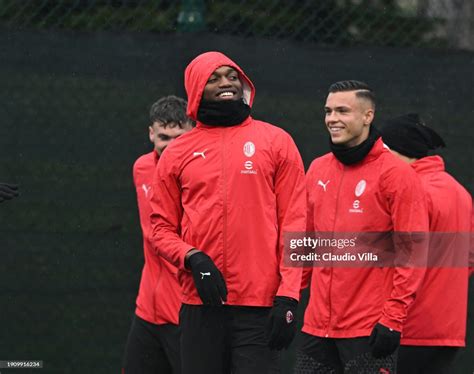 Rafael Leao of AC Milan reacts during a AC Milan training session at... News Photo - Getty Images