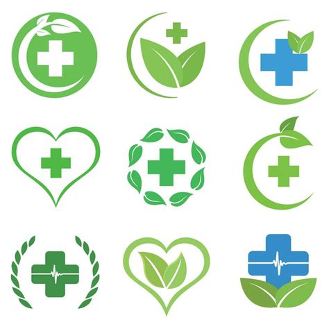 Illustration set of creative logo of the green pharmacy 25337225 Vector Art at Vecteezy