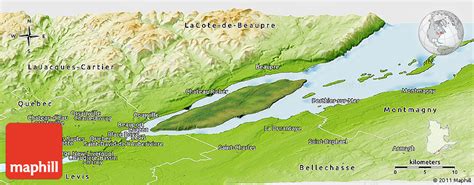 Satellite Panoramic Map of L'Île-d'Orléans, physical outside