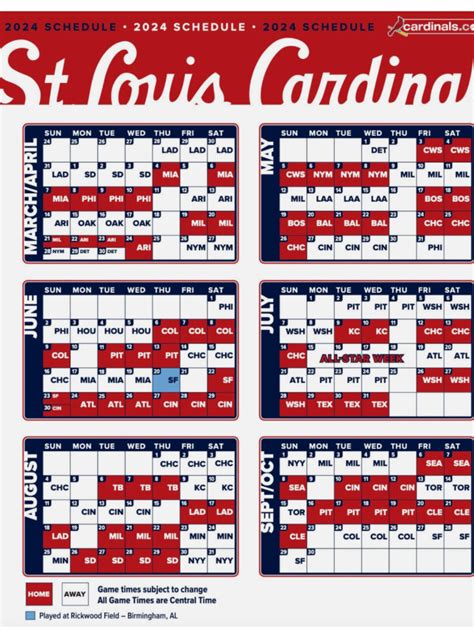 St Louis Cardinals 2024 Magnet Schedule - Etsy