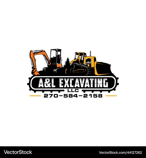 Skid steer logo excavator logo Royalty Free Vector Image