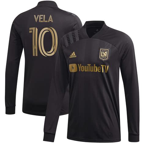 Men's LAFC Carlos Vela adidas Black 2020 Primary Long Sleeve Replica Jersey