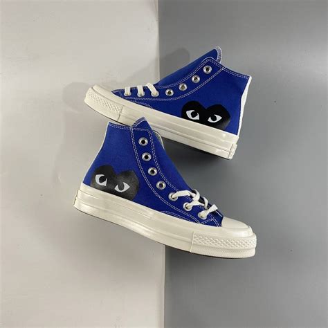 CDG Play x Converse Chuck Taylor All Star 70 Hi Blue Quartz For Sale ...