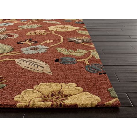 Jaipur Rugs Transitional Floral Pattern Red/Multi Wool Area Rug BL05 ...