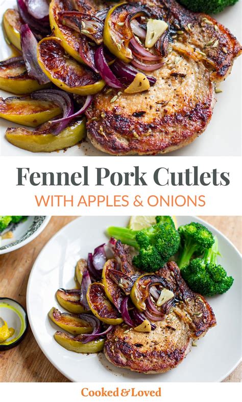 Fennel Pork Cutlets With Apples & Onions