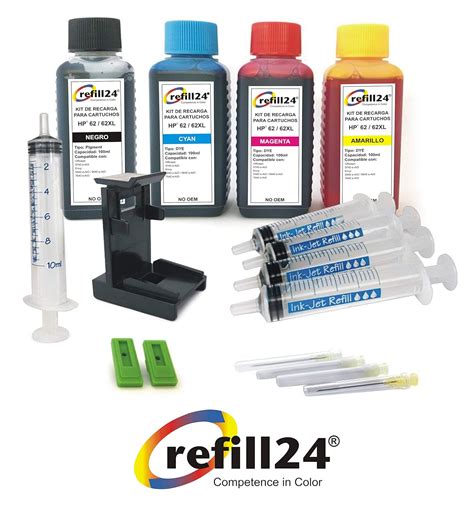 Refill Kit for HP Ink Cartridges 62, 62 XL Black and: Amazon.co.uk ...