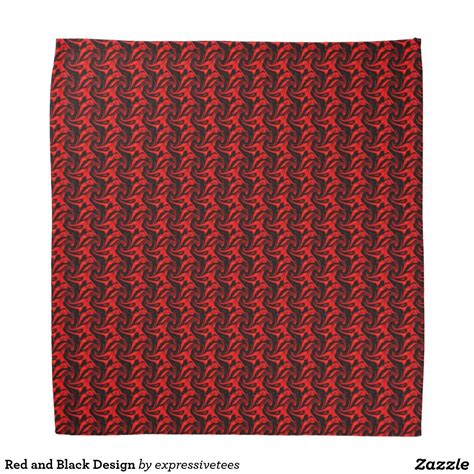 Red and Black Design Bandana | Black design, Bandana, Cool bandanas